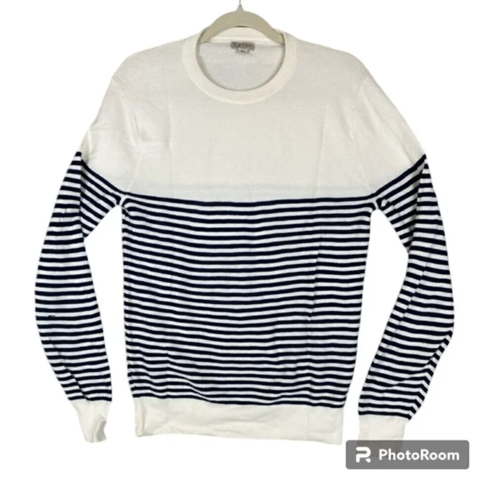 J. Crew nautical stripe crew neck sweater cotton XS color block coastal 2022